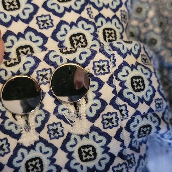 Chicos sz 2.5 blue pattern crop pants sz 14 WP41 - Picture 5 of 7